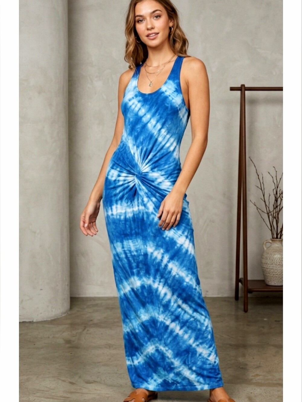 Young Fabulous & Broke Hampton Sleeveless Tie Dye Maxi Dress Size Medium NWT